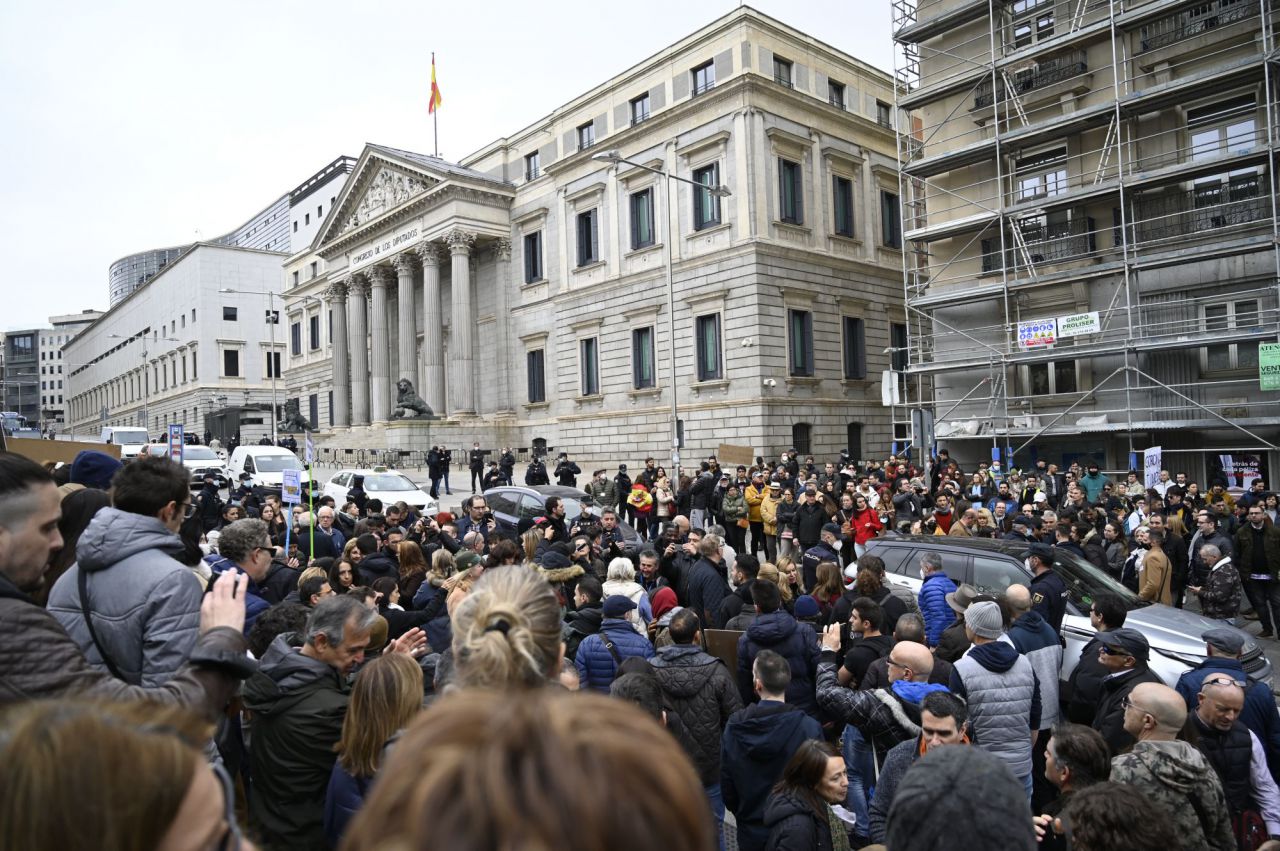 Manifestación contra la vuelta de la obligatoriedad de las mascarillas en exteriores