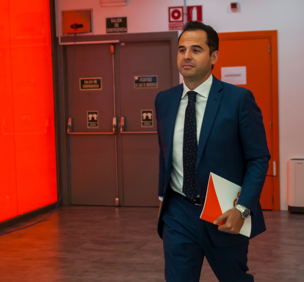 Ignacio Aguado, en la sede de Cs, en Ventas.