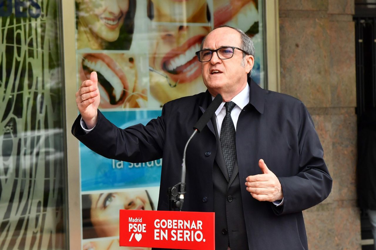 Ángel Gabilondo, durante un acto de precampaña de las elecciones 4M