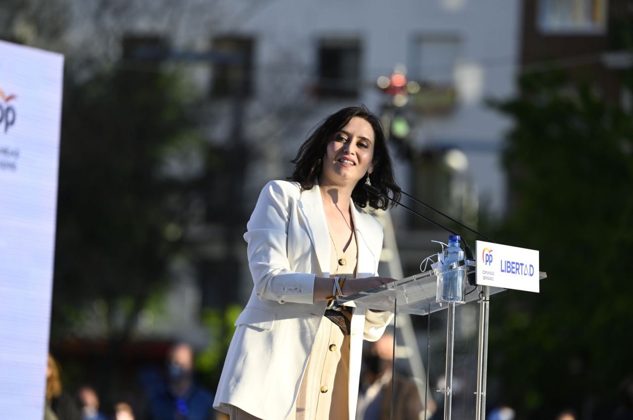 Isabel Díaz Ayuso, candidata del PP a la presidencia de la Comunidad de Madrid, durante el acto de inicio de campaña para las elecciones del 4M