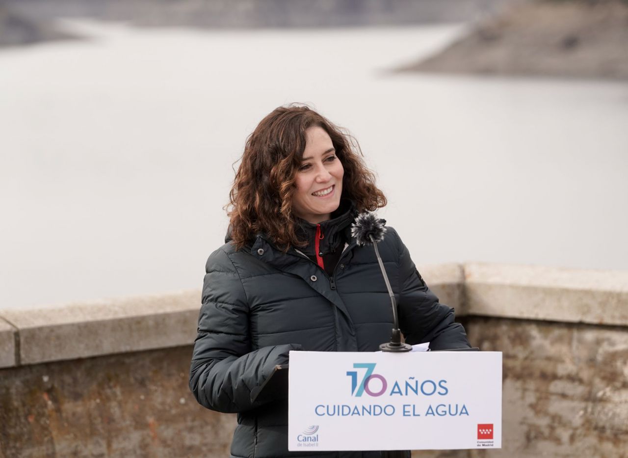 Isabel Díaz Ayuso en el 170 aniversario de la creación de Canal de Isabel II en el embalse del Atazar