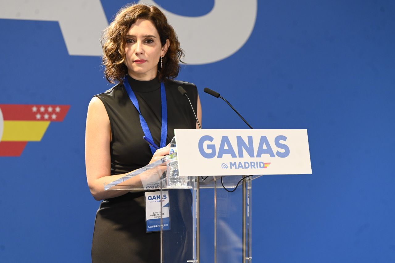 La presidenta regional, Isabel Díaz Ayuso, en el Congreso del PP