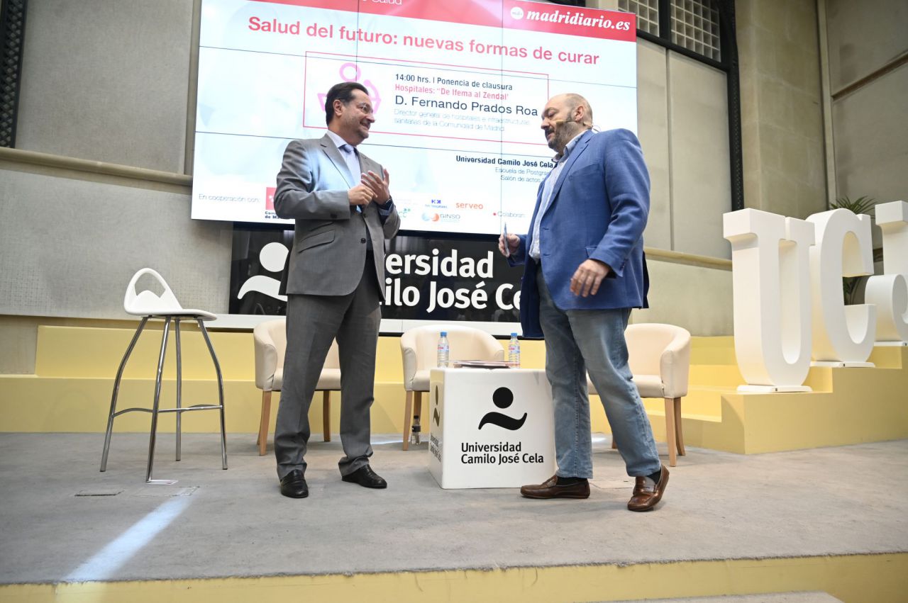 Fernando Prados, director general de Hospitales e Infraestructuras Sanitarias de la Comunidad de Madrid, y Constantino Mediavilla, presidente editor de Madridiario.