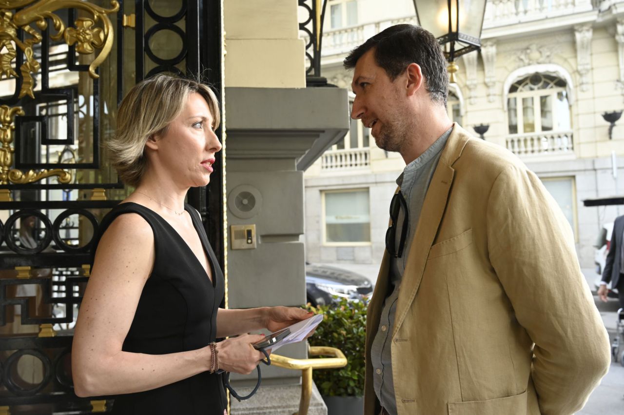 María Cano, directora de Madridiario, y Alfonso Crespo, director de Comunicación del Colegio Oficial de Arquitectos