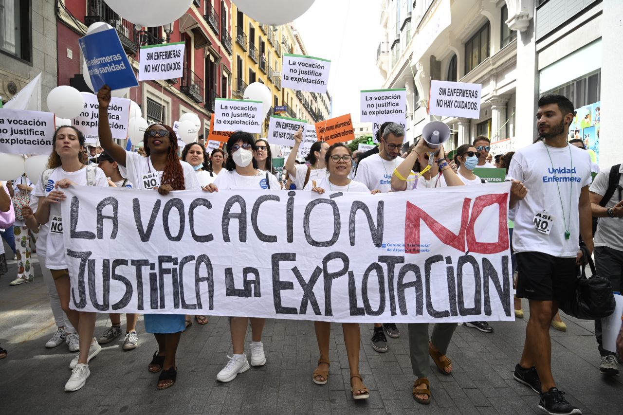 Manifestación de enfermeras en Madrid