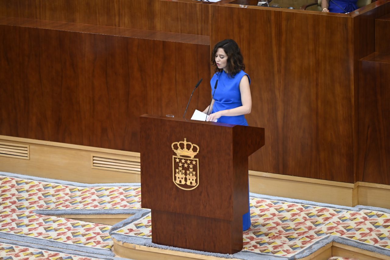 La presidenta regional en un momento de su discurso