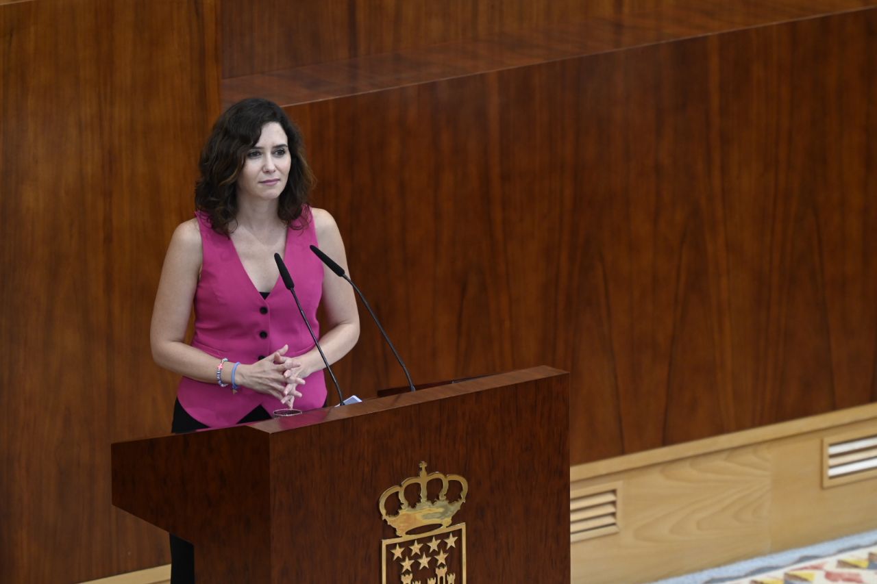 Isabel Díaz Ayuso, presidenta regional, en el Debate sobre el Estado de la Región.