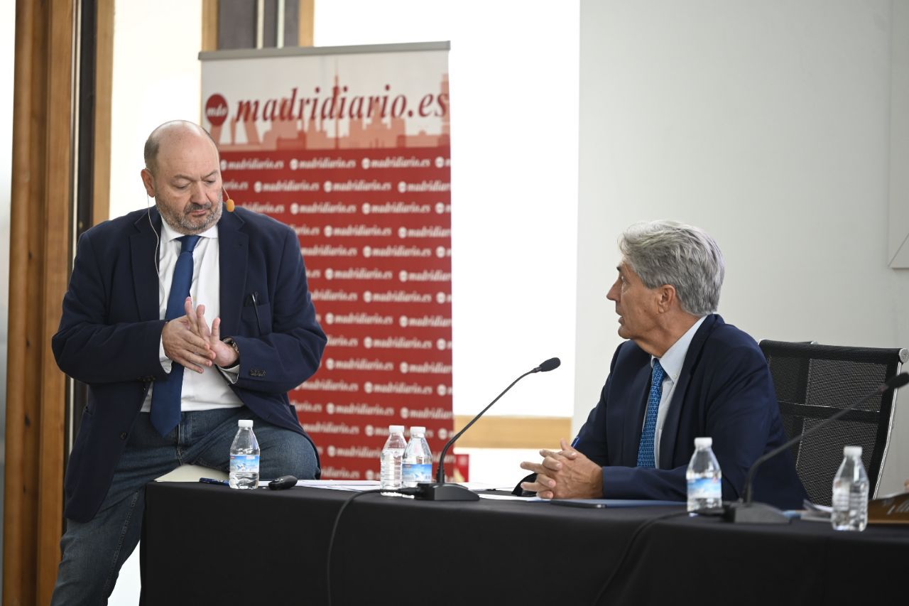 Constantino Mediavilla, presidente editor de Madridiario, y Ramón Arilla, rector de ESIC