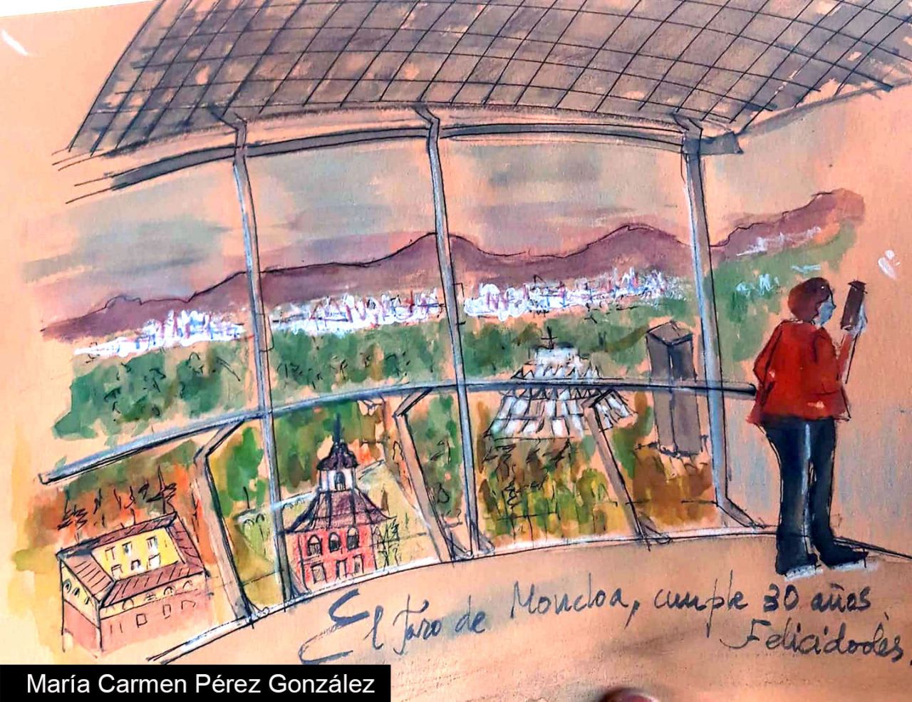 Exposición de pintura en el Faro de Moncloa para conmemorar el 30º aniversario.