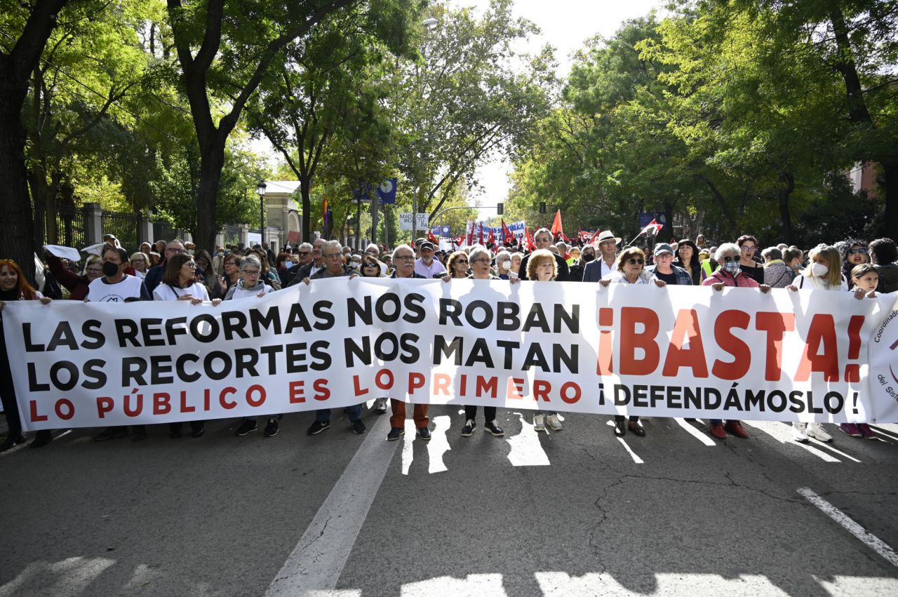 Manifestación en defensa de la sanidad pública