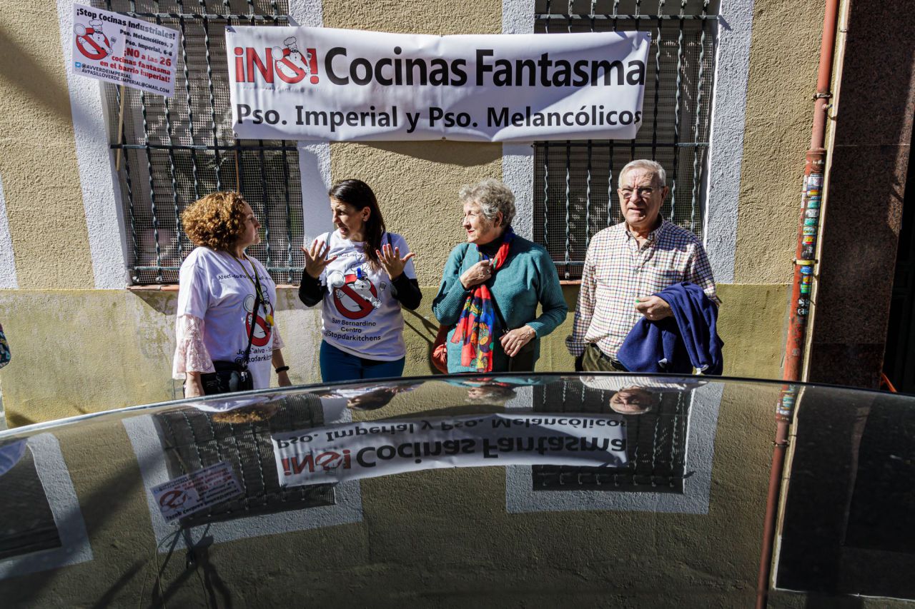 Protesta por las Cocinas Fantasma en el distrito de Tetuán, Madrid