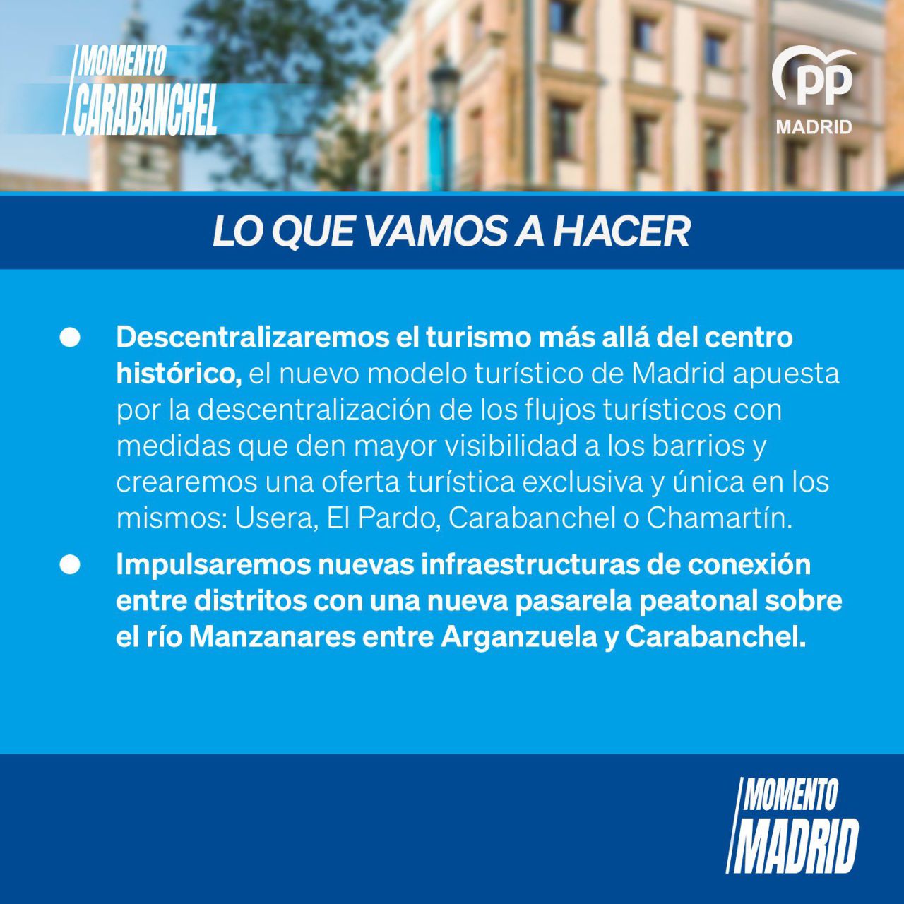 Compromisos electorales del PP en el distrito de Carabanchel. 