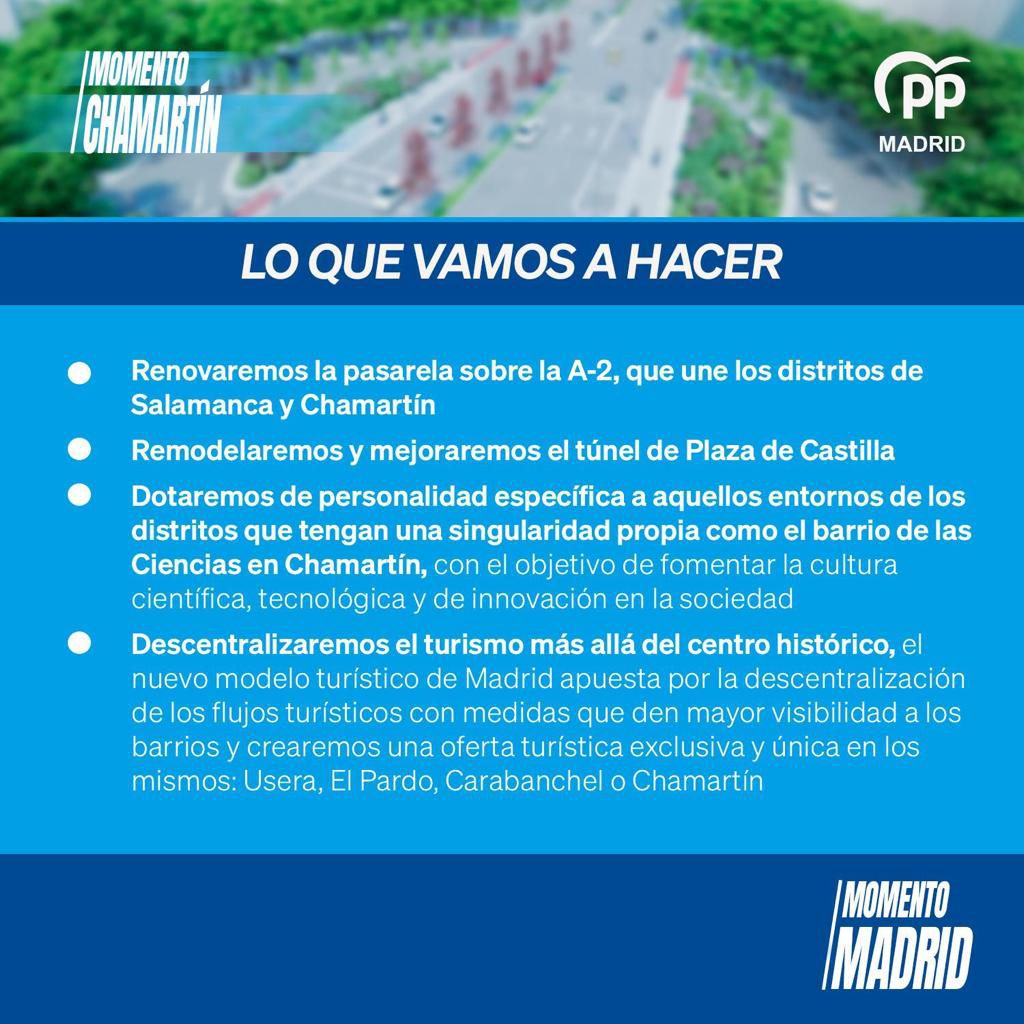 Compromisos electorales del PP en el distrito de Chamartín. 
