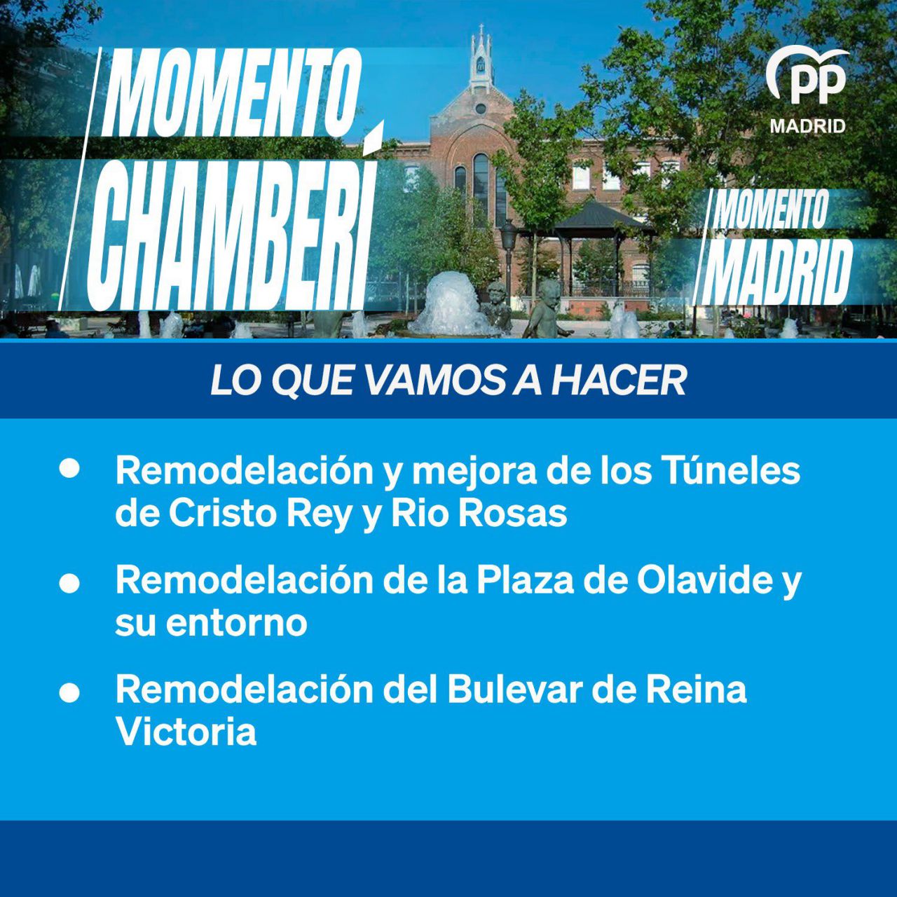 Compromisos electorales del PP en el distrito de Chamberí.