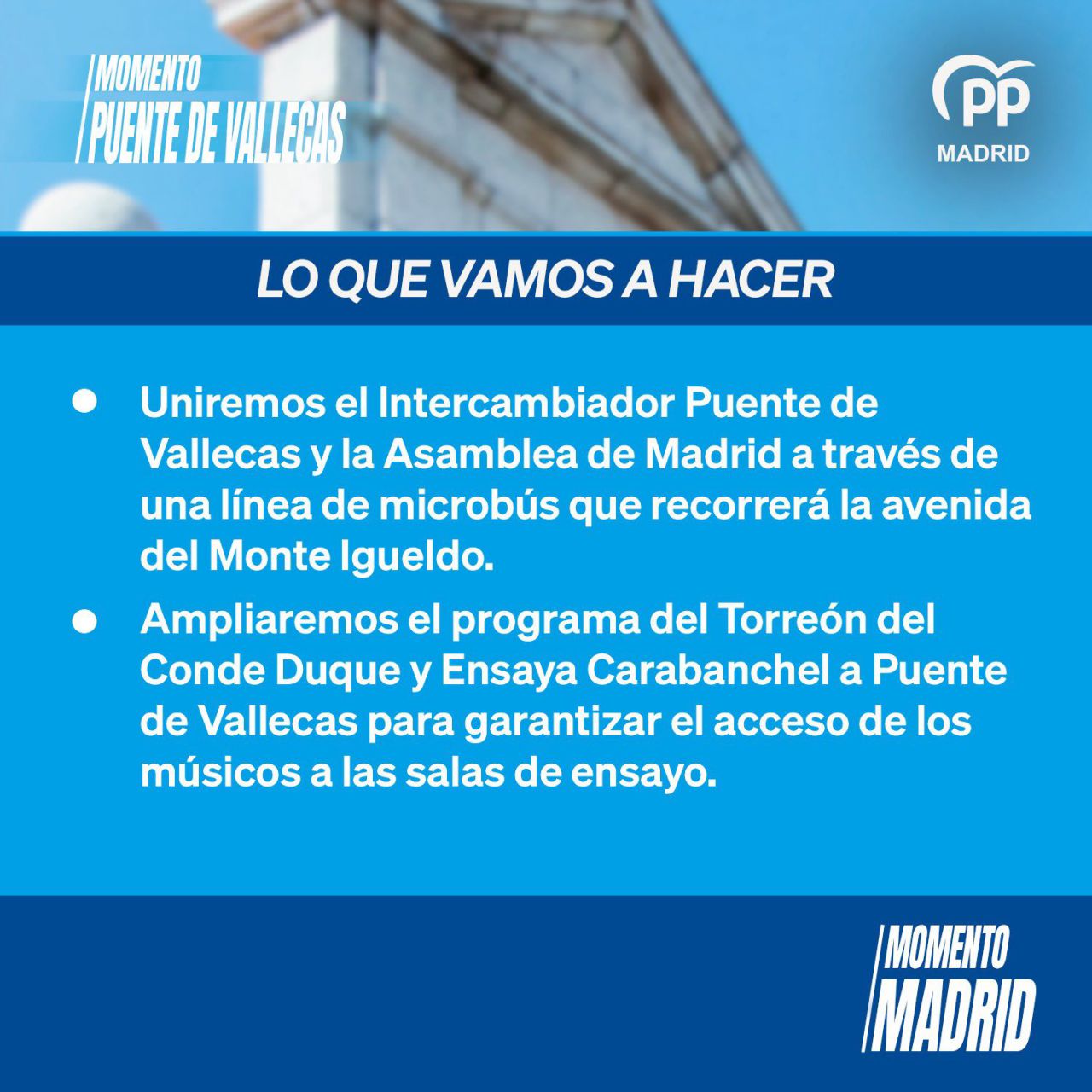 Compromisos electorales del PP en el distrito de Puente de Vallecas. 