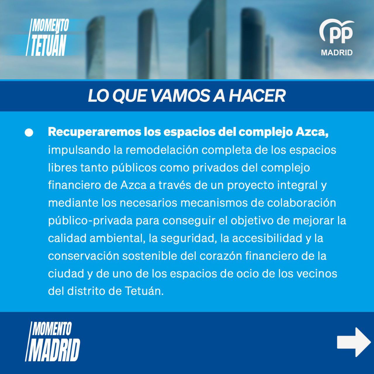 Compromisos electorales del PP en el distrito de Tetuán. 