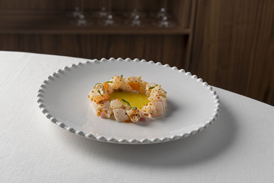 Ceviche de corvina en ají amarillo