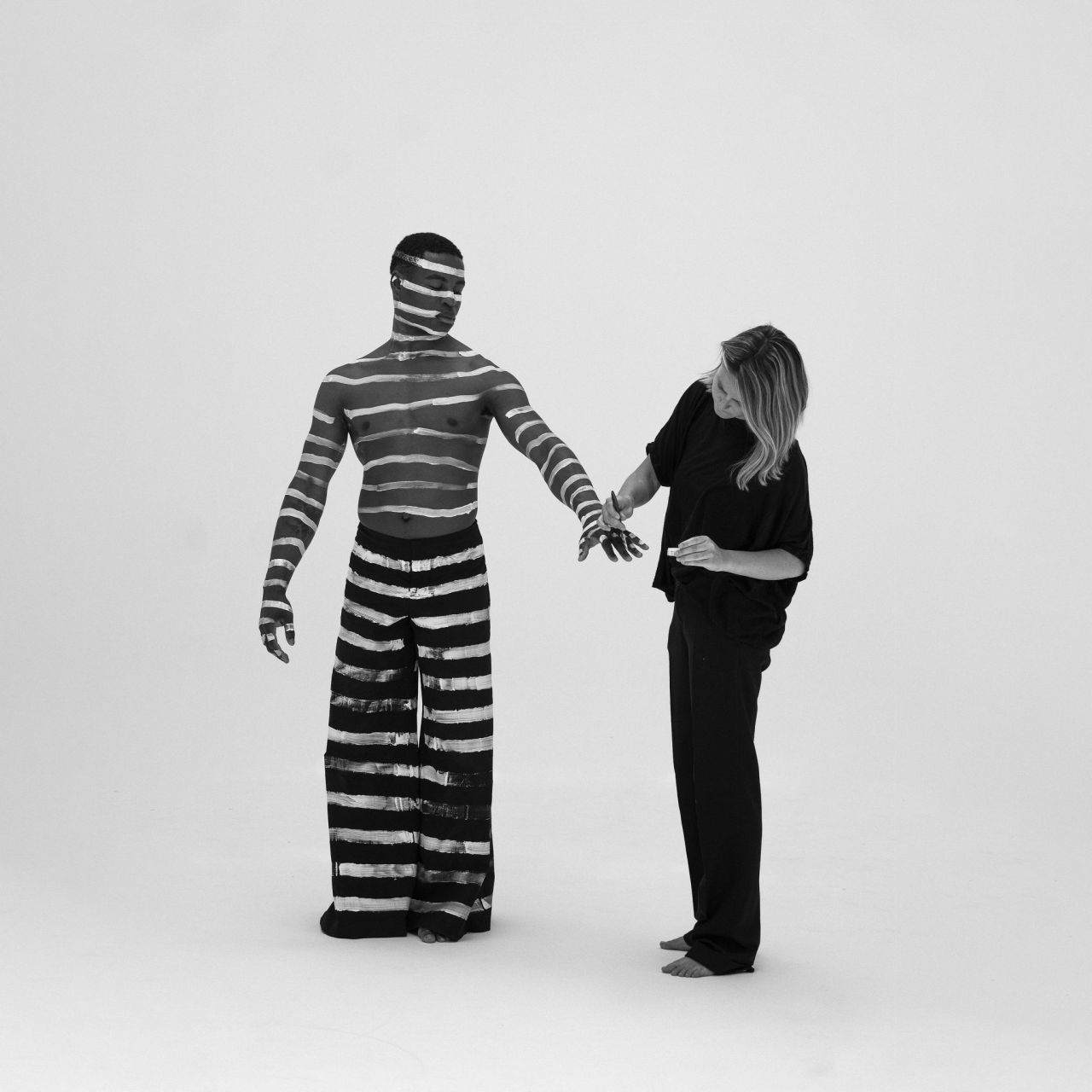 Carlota Pérez de Castro posando con su bodypainting 