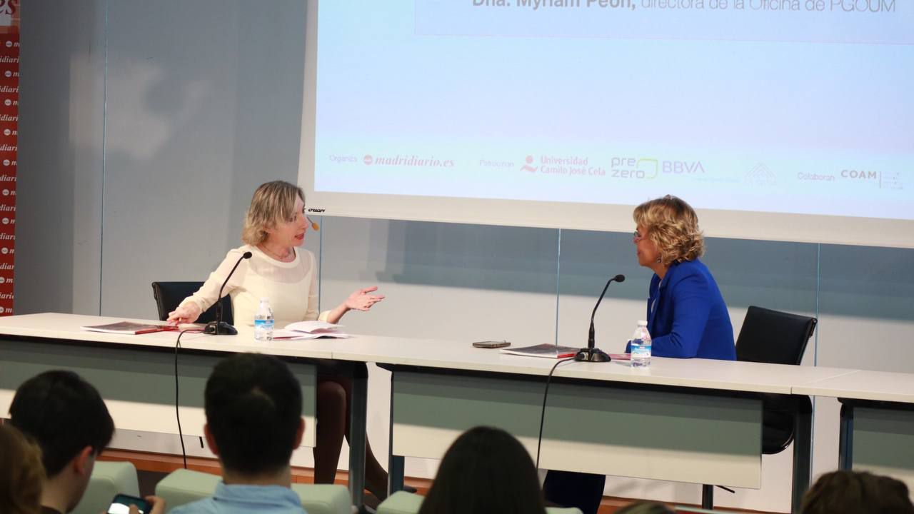 Myriam Peón , directora de la Oficina del PGOUM y María Cano, directora de Madridiario