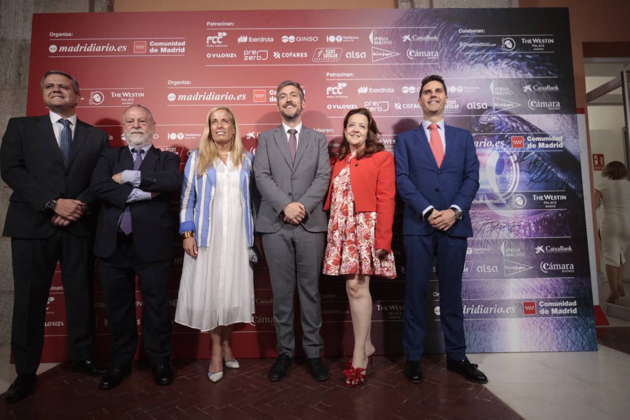 Jorge Rodrigo, consejero de Vivienda, Transportes e Infraestructuras; Rocío Albert López-Ibor, consejera de Economía, Hacienda y Empleo; Miguel Ángel García Martín, consejero de Presidencia, Justicia y Administración Local, Fátima Matute, consejera de Sanidad y Emilio Viciana, consejero de Educación, Ciencia y Universidades
