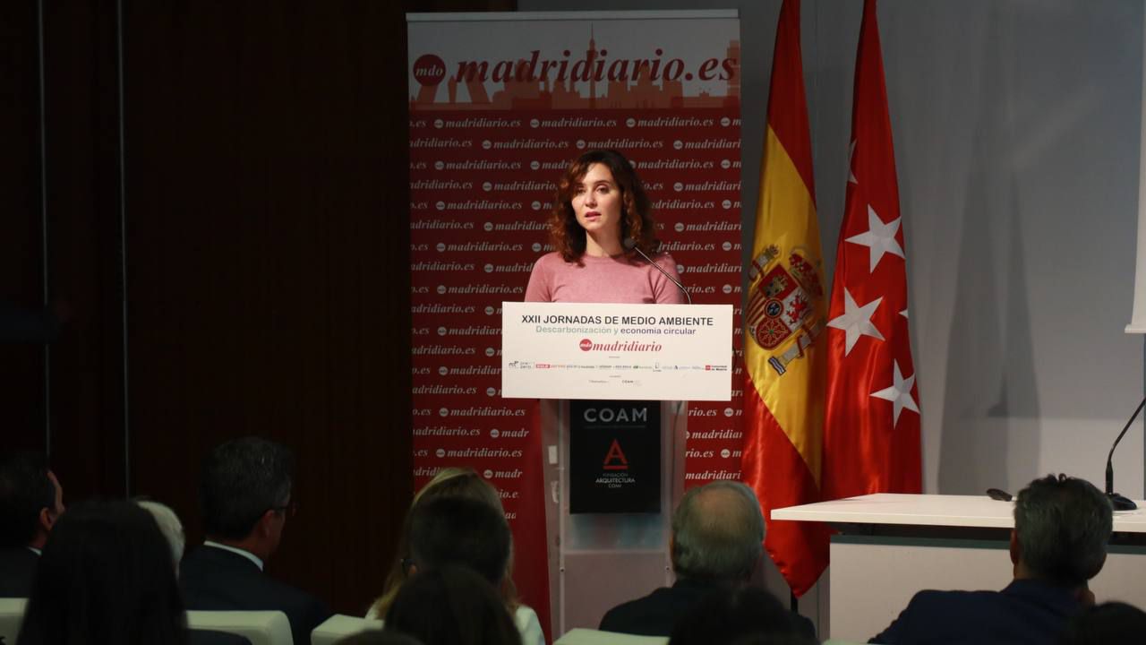 Isabel Díaz Ayuso, presidenta de la Comunidad de Madrid, clausura el primer día de la XXII jornada de Medio Ambiente