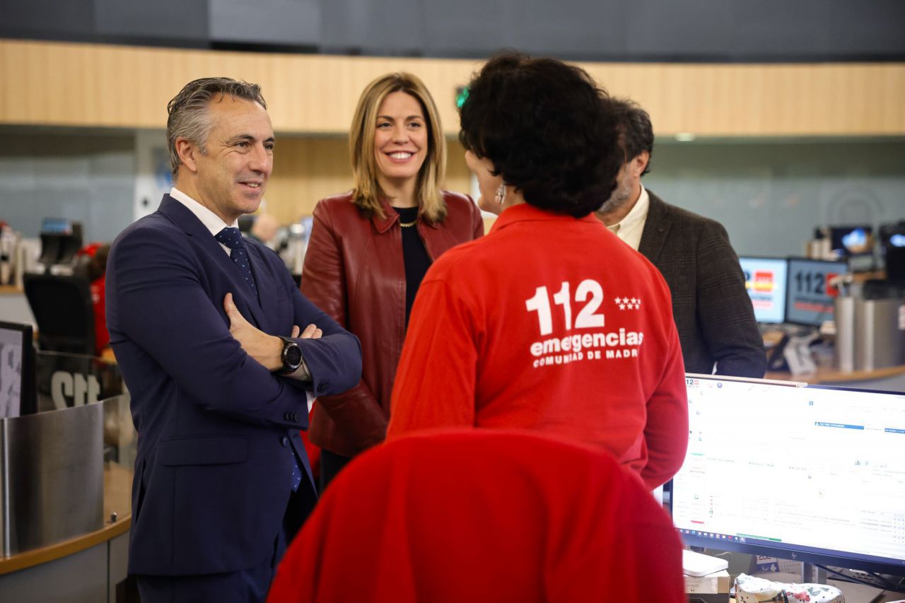 El consejero de Medio Ambiente, Agricultura e Interior de la Comunidad de Madrid, Carlos Novillo,visita la sede de la Agencia de Seguridad y Emergencias Madrid 112 (ASEM112), en Pozuelo de Alarcón.