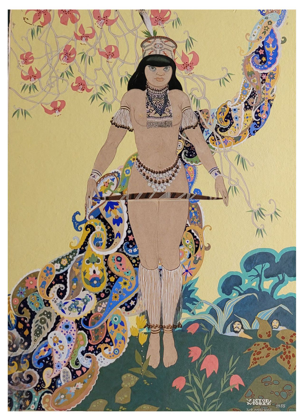 Río Amazonas. Víctor Morey Peña, 1935. Pintura. Tempera sobre papel. Cortesía del artista y de la Colección Hochschild Correa.