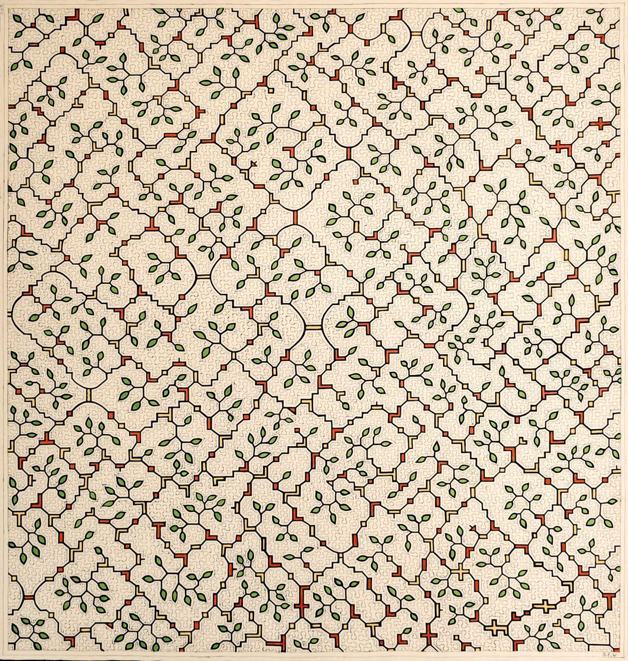 Sin titulo. Sara Flores, 2019. Pintura. Tintes naturales sobre tocuyo. Cortesía de la artista y de la Colección Hochschild Correa. 