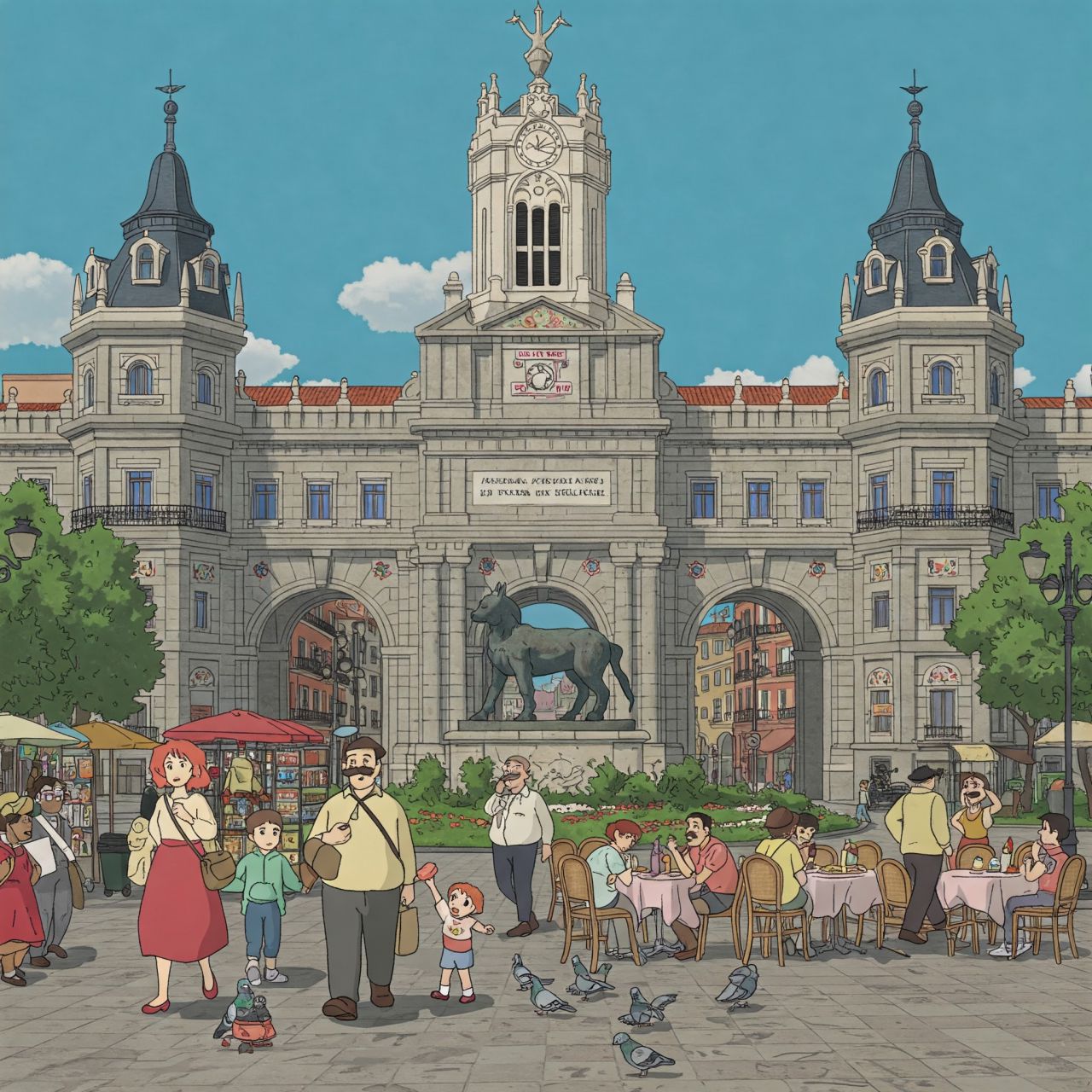 La Puerta del Sol si fuese un escenario de una película de Studio Ghibli, según la IA