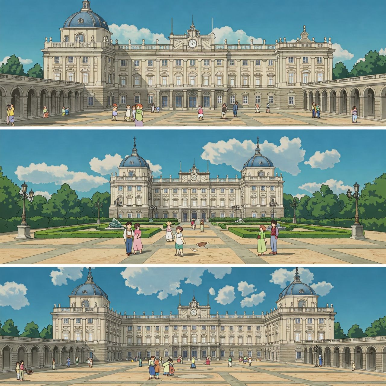 El Palacio Real si fuese un escenario de una película de Studio Ghibli, según la IA