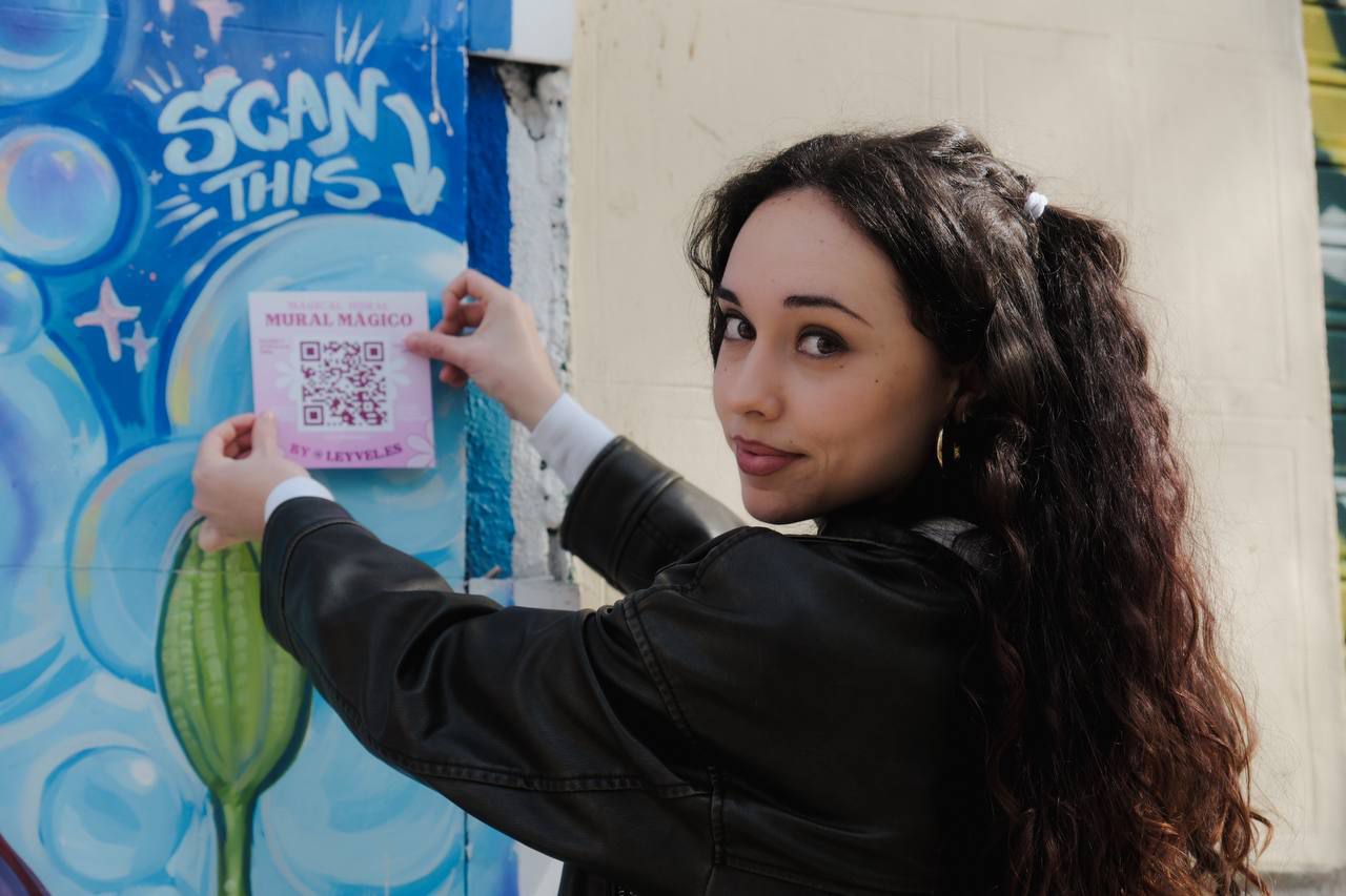 Leyvel en la primera obra que realizó para el festival Calle