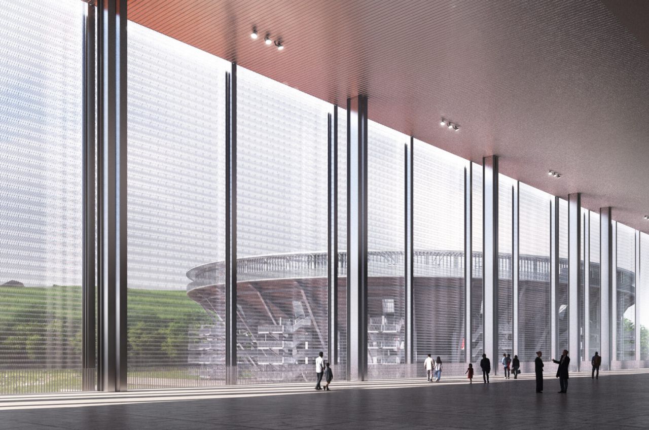 Infografía de cómo quedará el nuevo estadio de la Caja Mágica