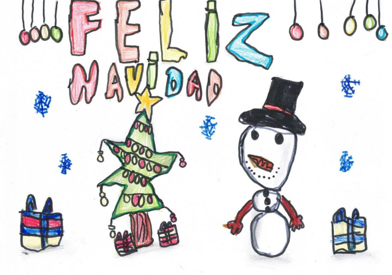Donatto Paolo Rodríguez Morlet, del CEIP Capitán Cortés, con Feliz Navidad