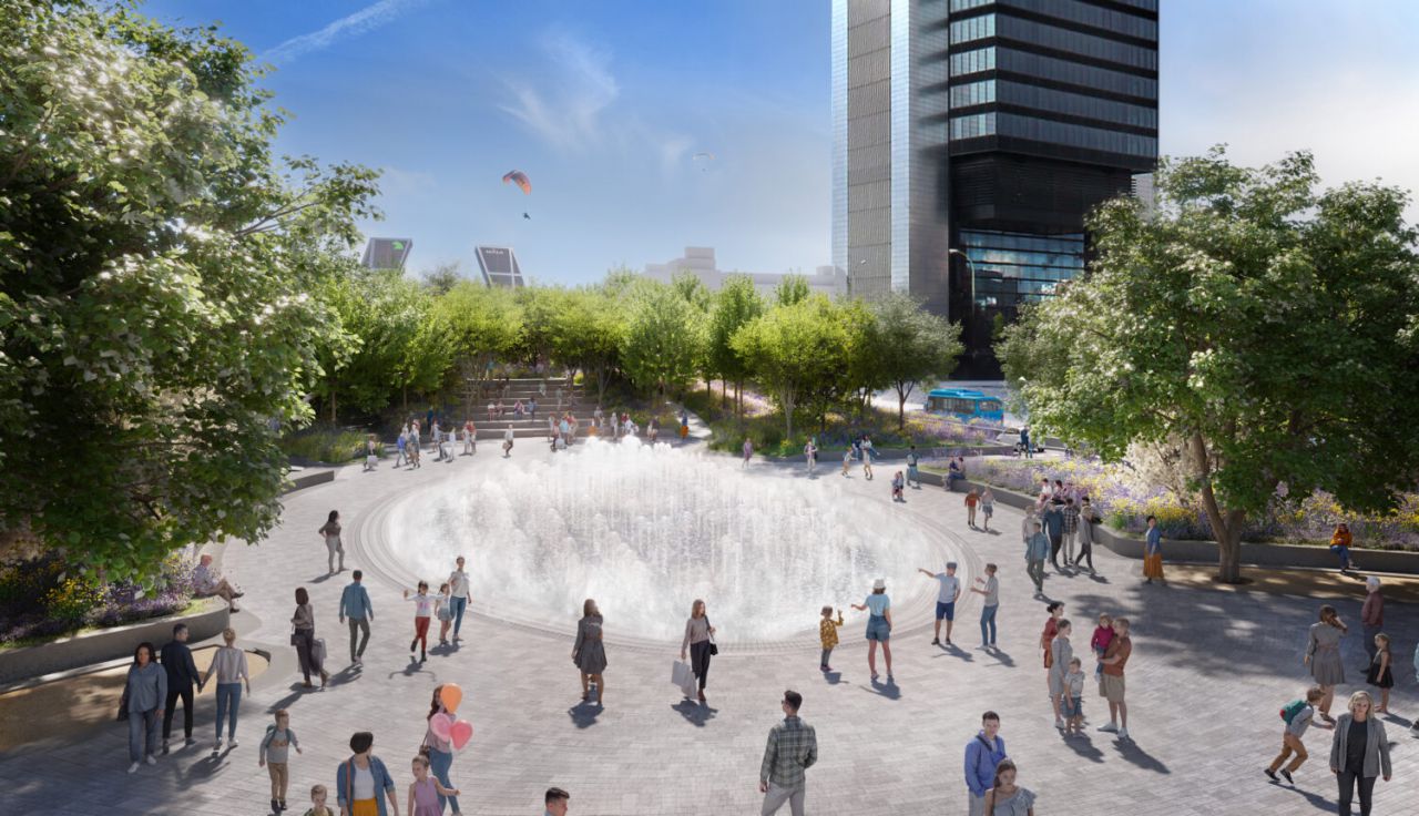 Recreación virtual del resultado de las obras de Parque Castellana