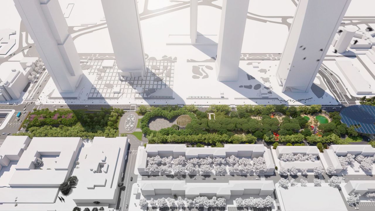 Recreación virtual del resultado de las obras de Parque Castellana