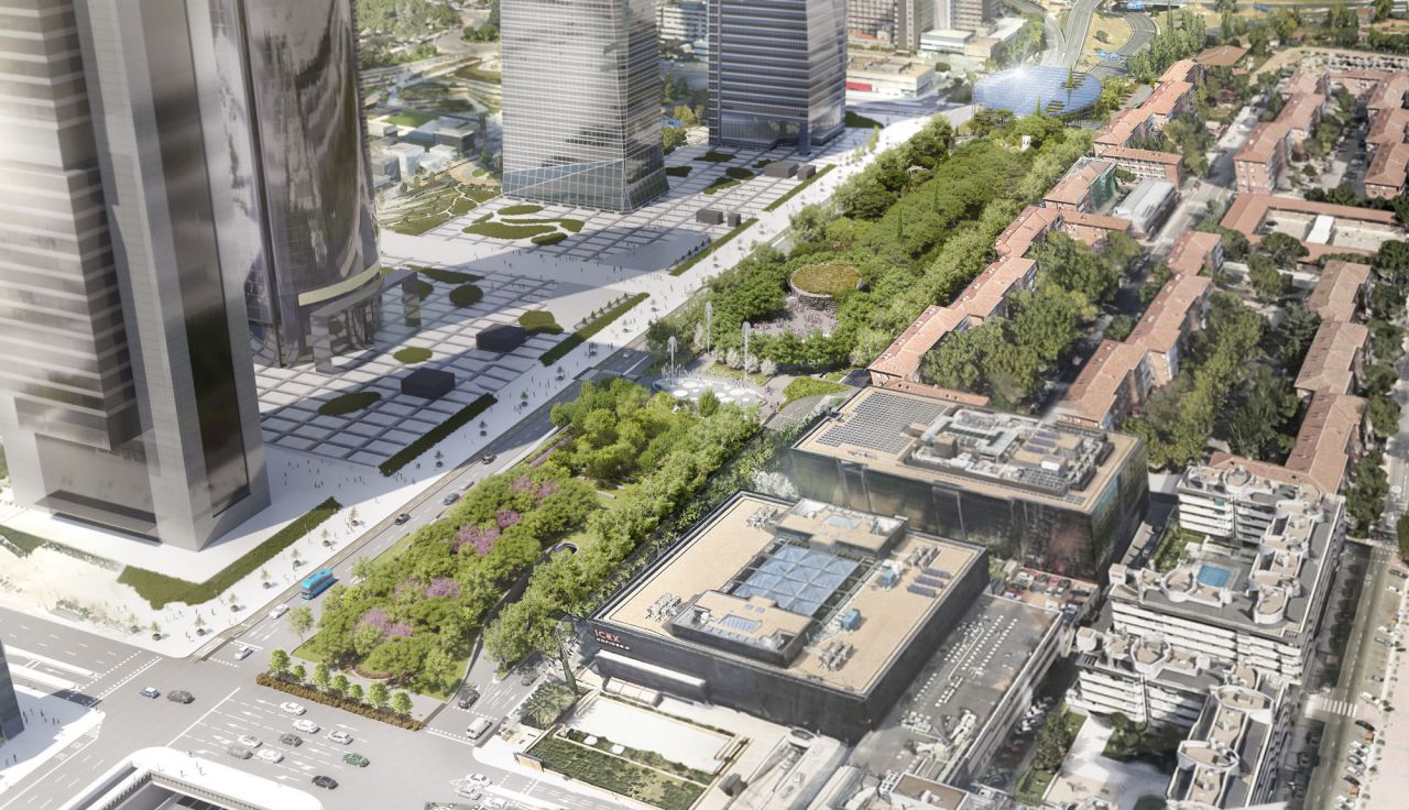 Recreación virtual del resultado de las obras de Parque Castellana