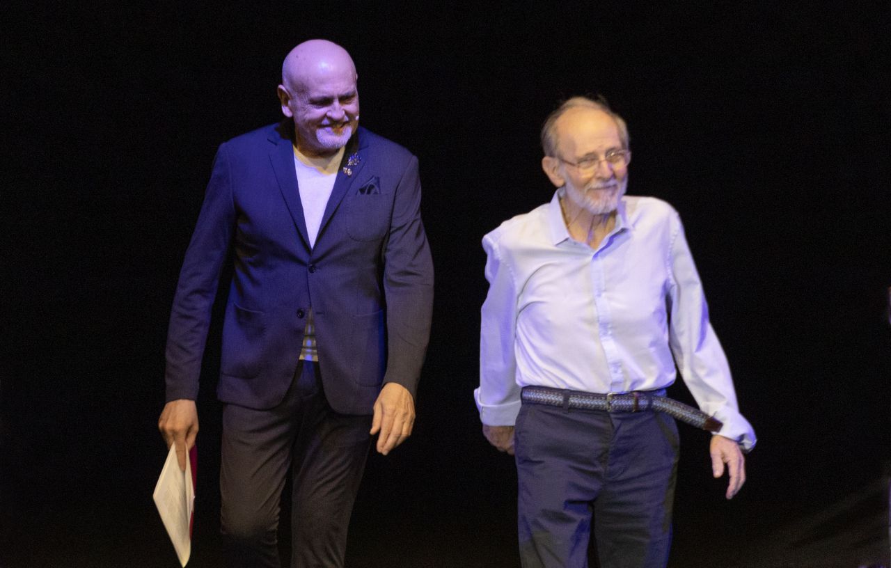 Juan Carlos Pérez de la Fuente con Emilio Gutiérrez Caba