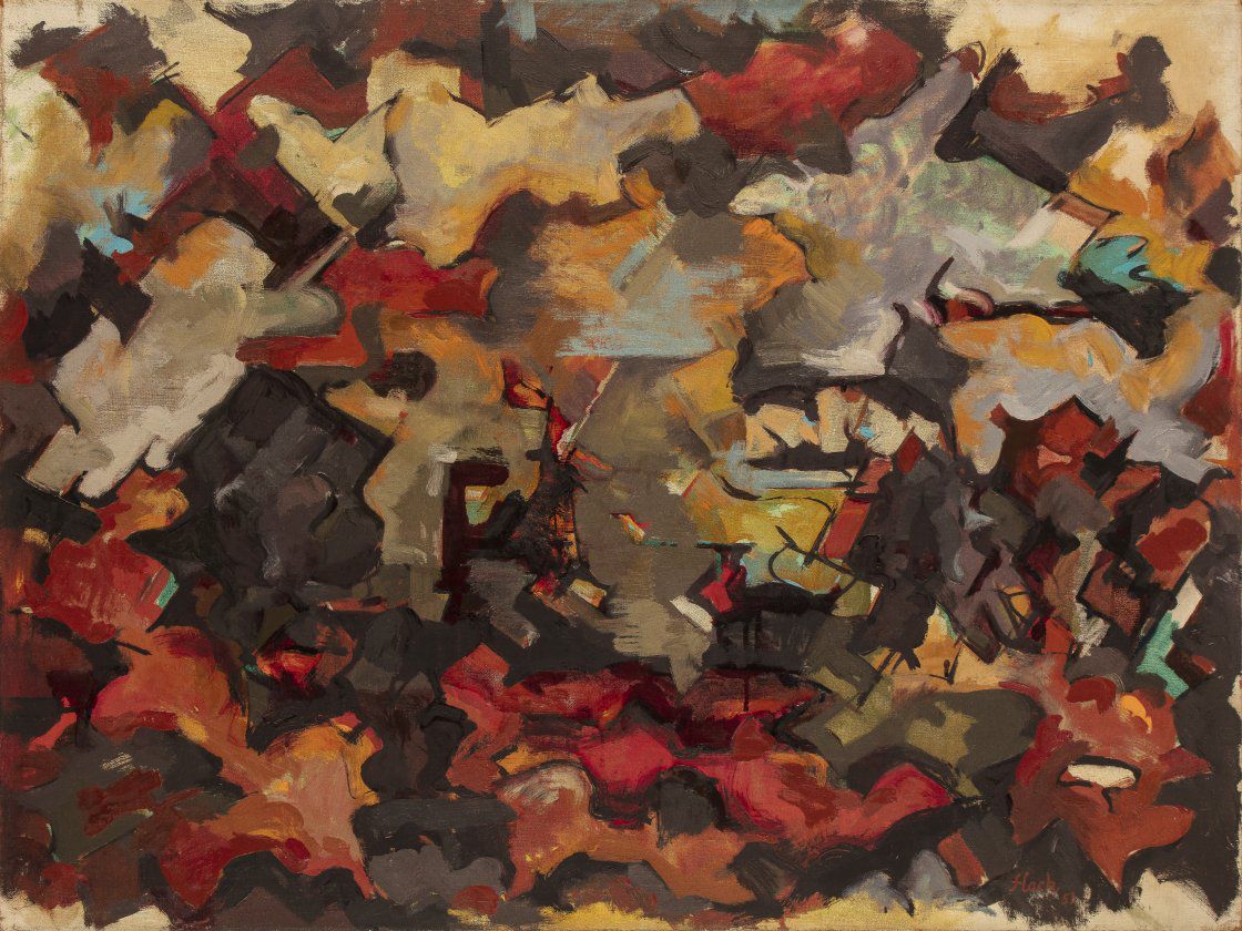 Paisaje expresionista abstracto (con  nubes), 1951