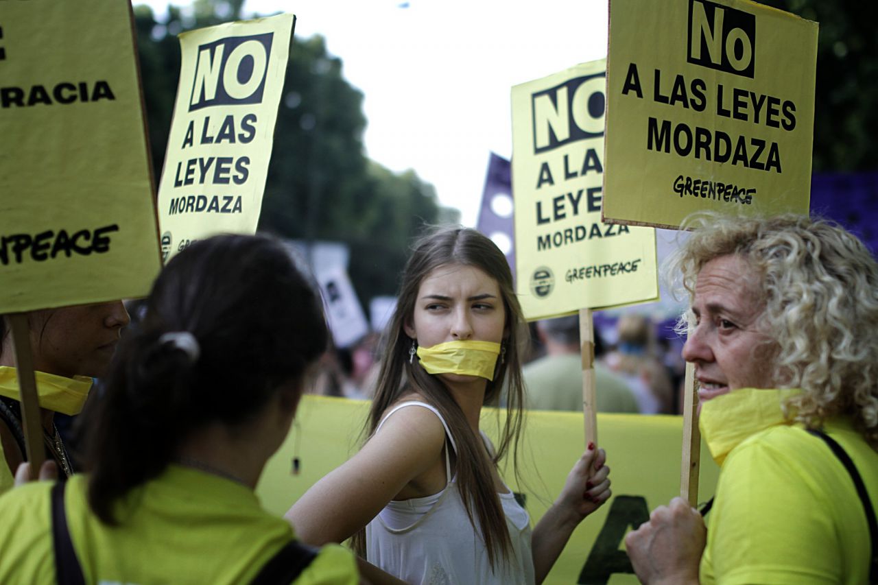 Manifestación en contra de la Ley Mordaza