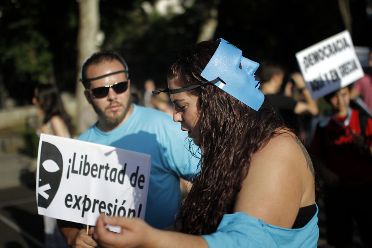 Manifestación en contra de la Ley Mordaza