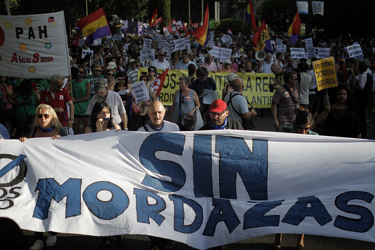 Manifestación en contra de la Ley Mordaza