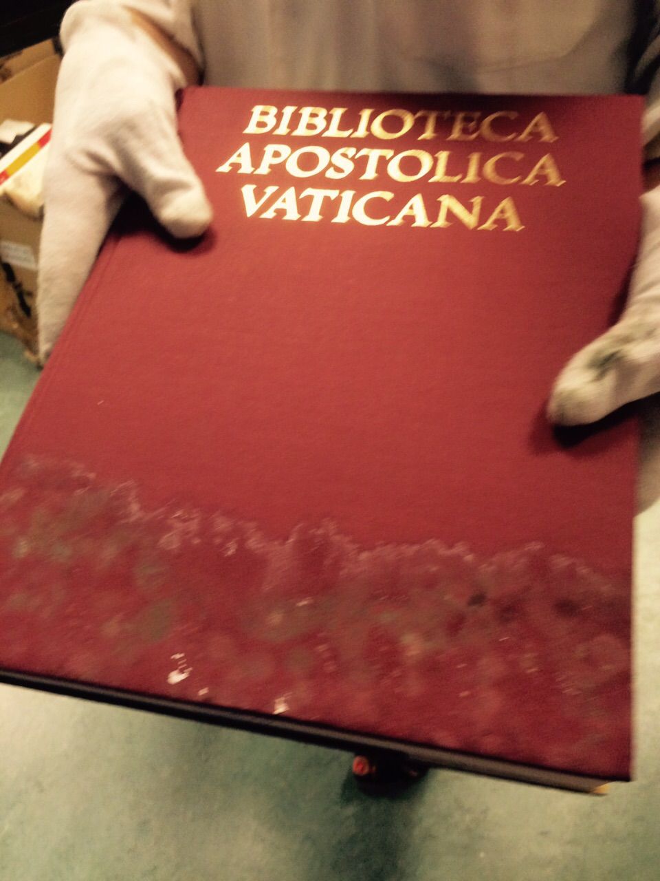 Volumen de la Biblioteca Histórica arruinado por los hongos.
