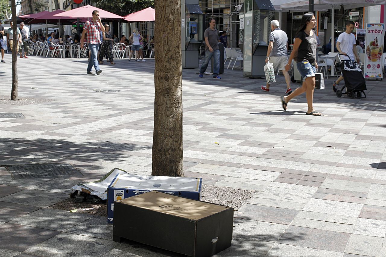 Suciedad en las calles de Madrid