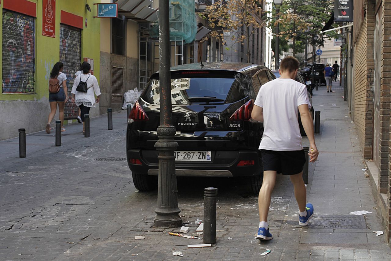 Suciedad en las calles de Madrid