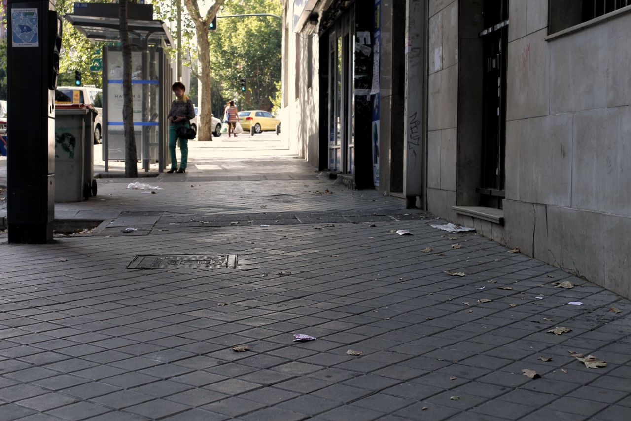 Suciedad en las calles de Madrid