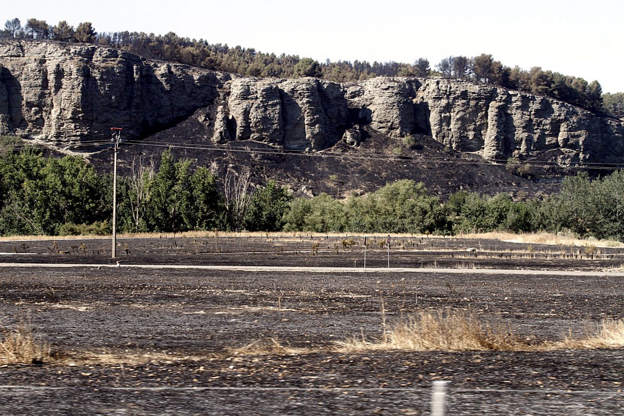 Incendio forestal en el parque regional del sureste en el municipio de Rivas