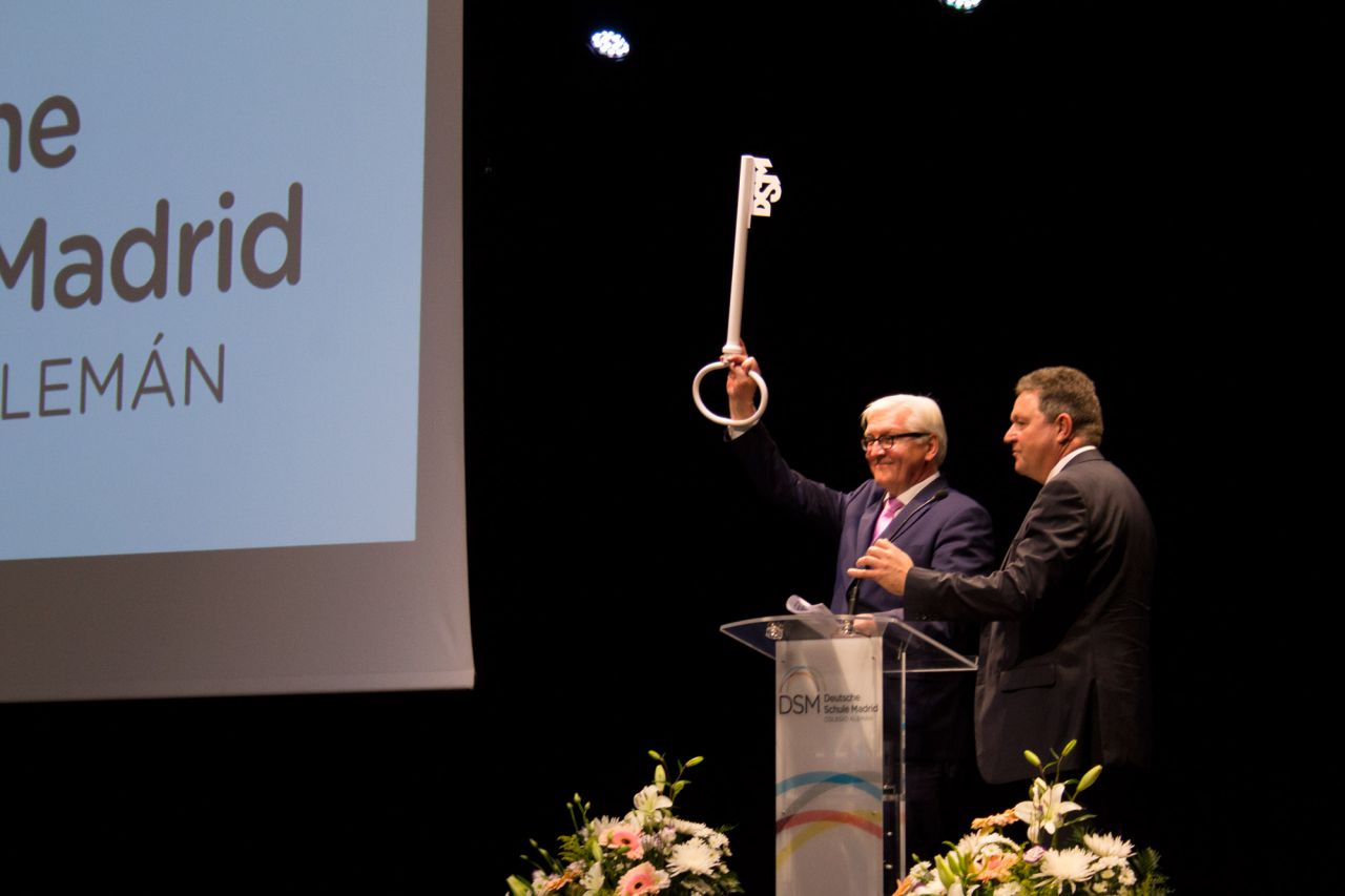 Frank-Walter Steinmeier en la inauguración del nuevo Colegio Alemán en Montecarmelo.
