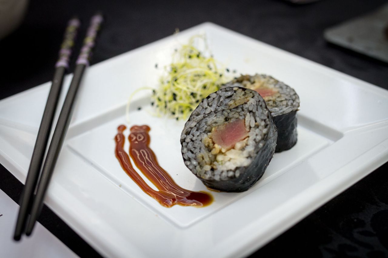 Tapa 'Morcilla Kyoto (Futomaki) dle bar 'Borodin'.