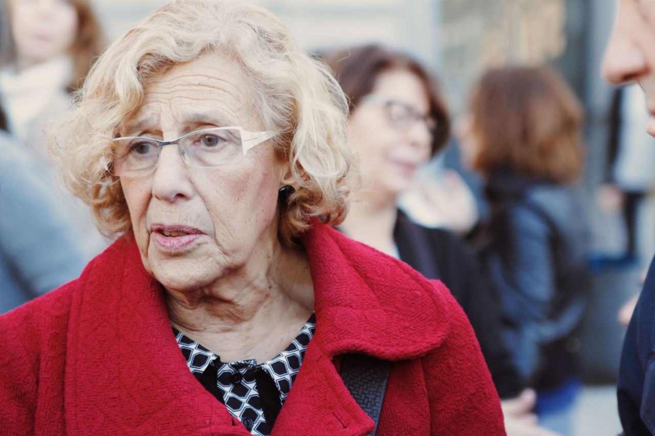 Manuela Carmena en Cibeles.