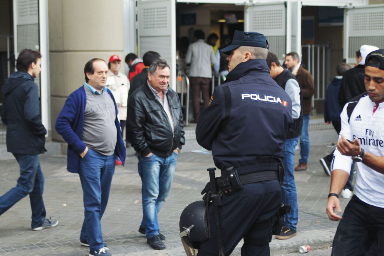 Dispositivo de seguridad en el Bernabéu para el clásico